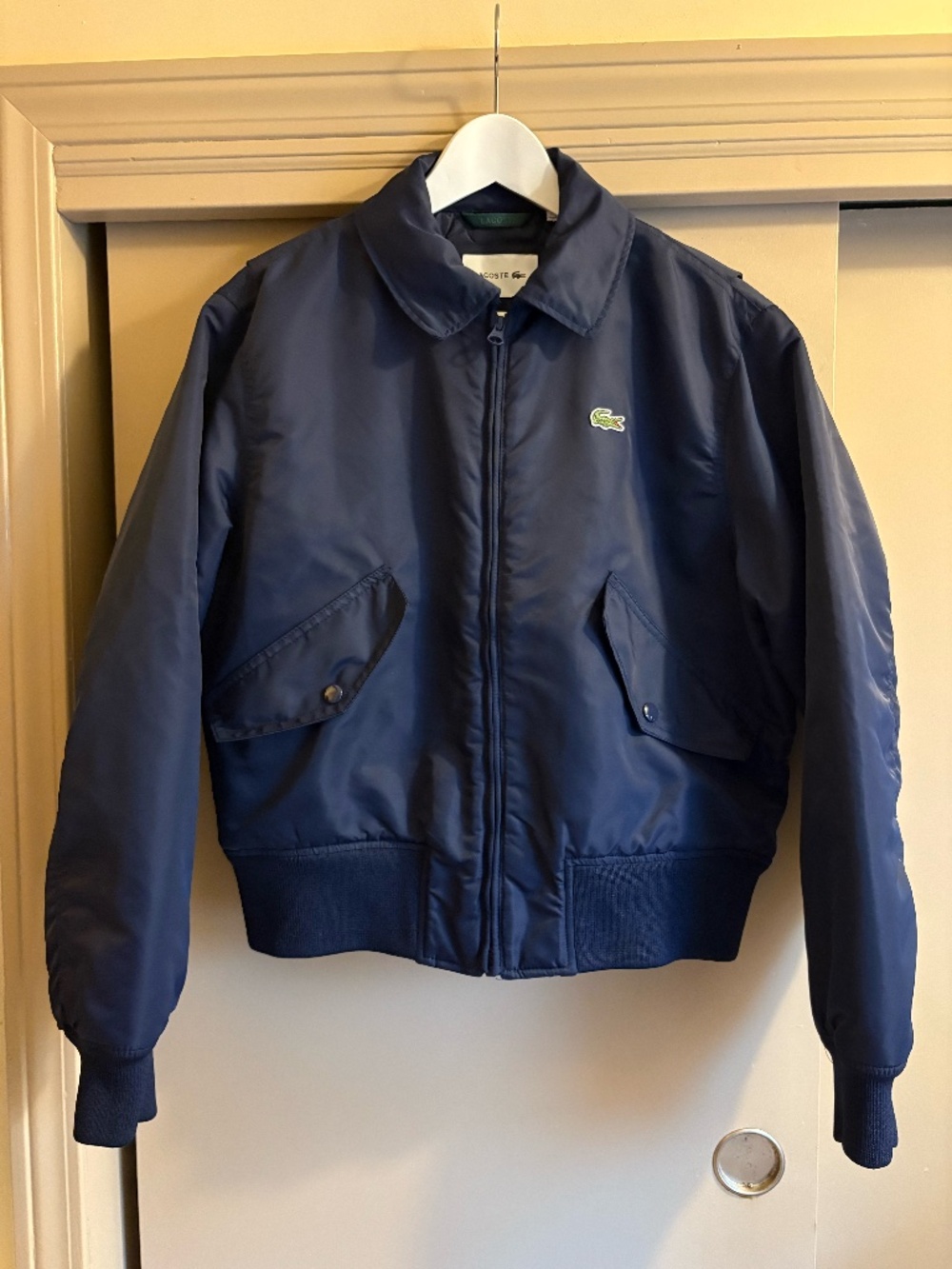 Lacoste oversized bomber jacket navy size S